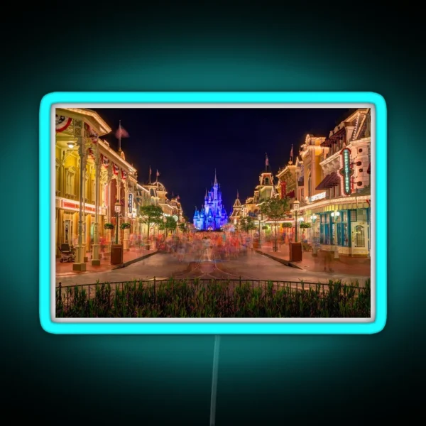 Nighttime On Main Street USA RGB Neon Sign