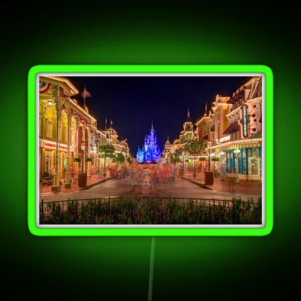 Nighttime On Main Street USA RGB Neon Sign