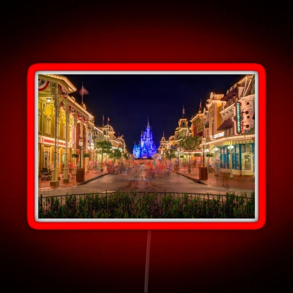 Nighttime On Main Street USA RGB Neon Sign