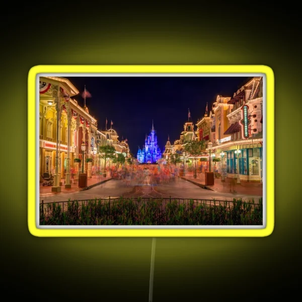 Nighttime On Main Street USA RGB Neon Sign