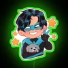 Charming Nightwing and Bitewing superhero duo neon RGB artwork display