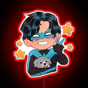 Nightwing And Bitewing Chibi RGB Neon Sign