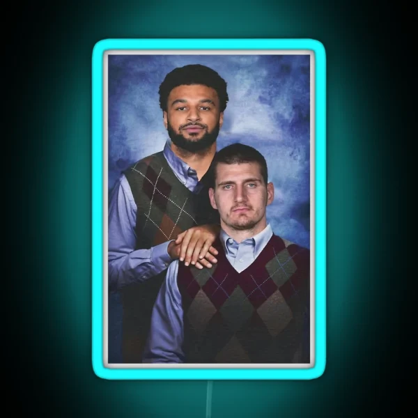 Nikola Jokic Jamal Murray Denver Nuggets Funny RGB Neon Sign