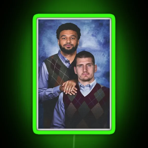 Nikola Jokic Jamal Murray Denver Nuggets Funny RGB Neon Sign