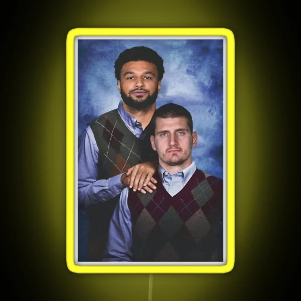 Nikola Jokic Jamal Murray Denver Nuggets Funny RGB Neon Sign