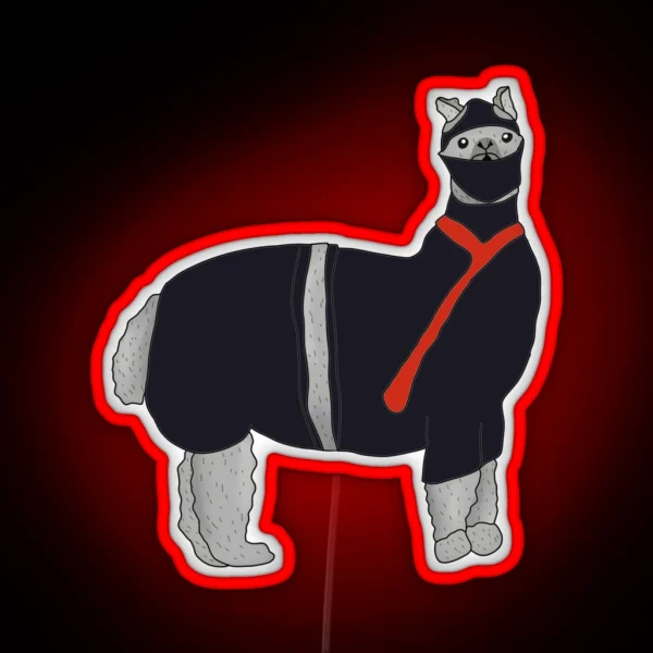 Ninja Llama RGB Neon Sign