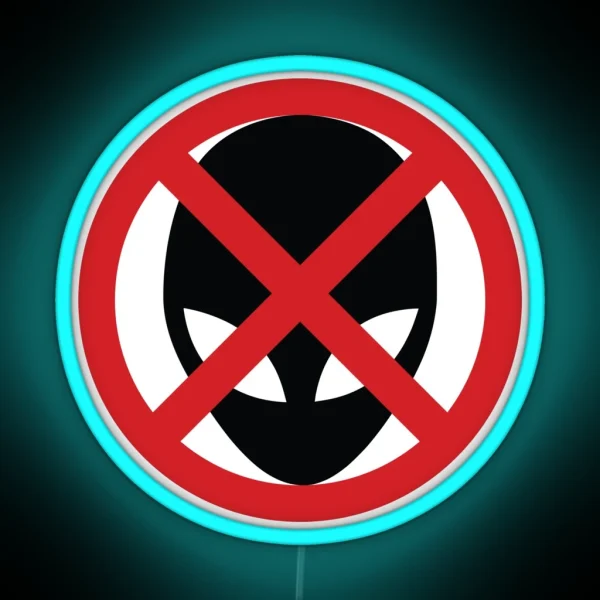No Alien Sign RGB Neon Sign