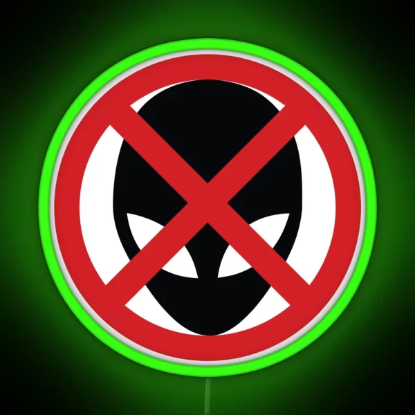 No Alien Sign RGB Neon Sign