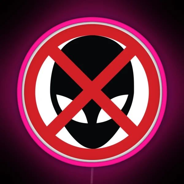 No Alien Sign RGB Neon Sign