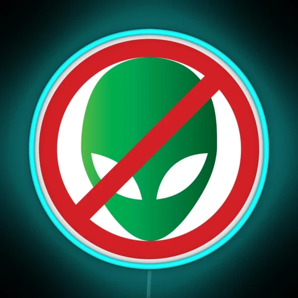 No Alien Warning Sign RGB Neon Sign