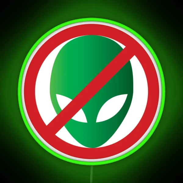 No Alien Warning Sign RGB Neon Sign