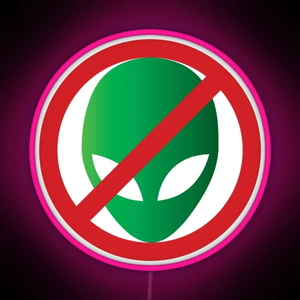 No Alien Warning Sign RGB Neon Sign