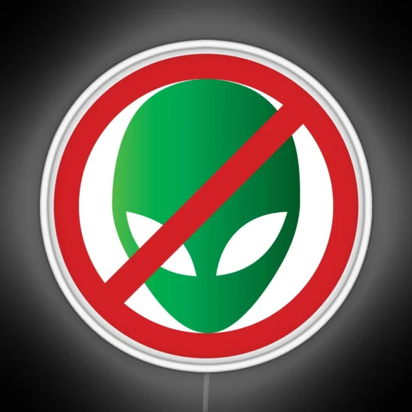 No Alien Warning Sign RGB Neon Sign