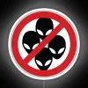 Vibrant no aliens allowed neon art decorative living room accent