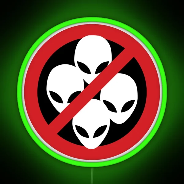 No Aliens White Sign RGB Neon Sign