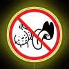 Add humorous touch with colorful No Bag Lickers prohibition sign