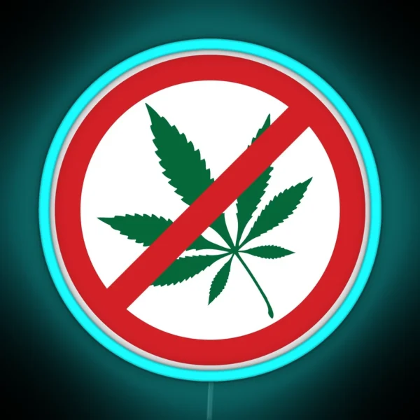 No Cannabis Sign RGB Neon Sign