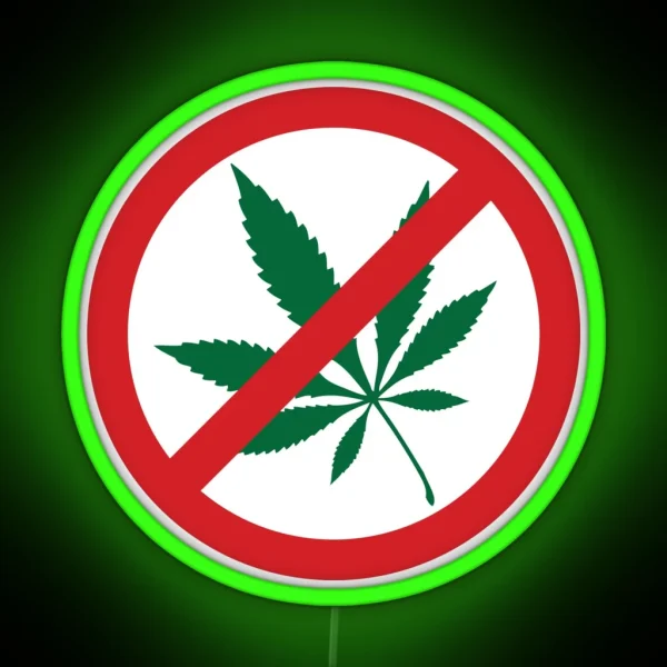 No Cannabis Sign RGB Neon Sign