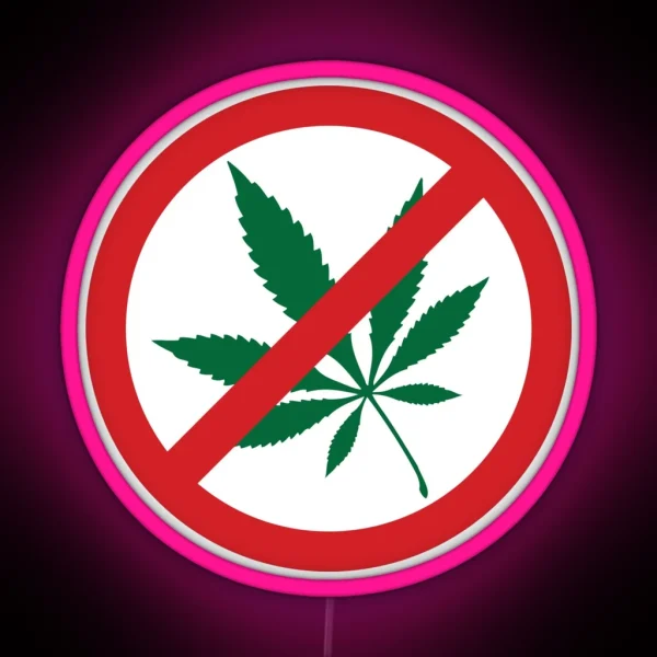 No Cannabis Sign RGB Neon Sign