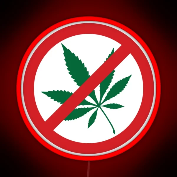 No Cannabis Sign RGB Neon Sign