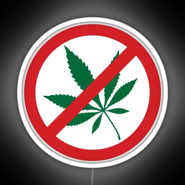 No Cannabis Sign RGB Neon Sign