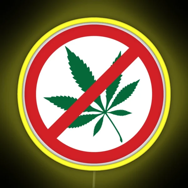 No Cannabis Sign RGB Neon Sign