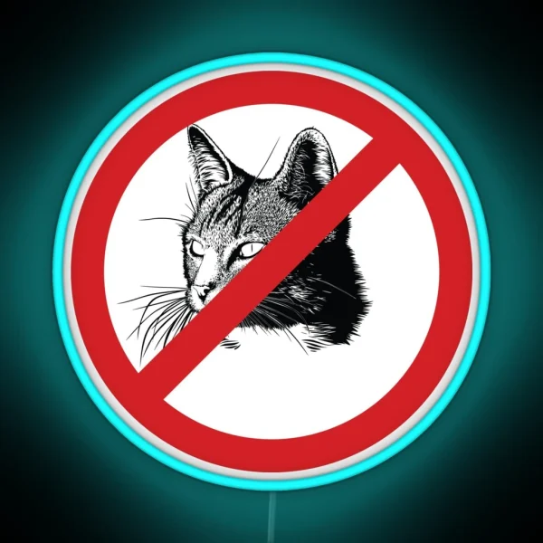 No Cats Allowed RGB Neon Sign