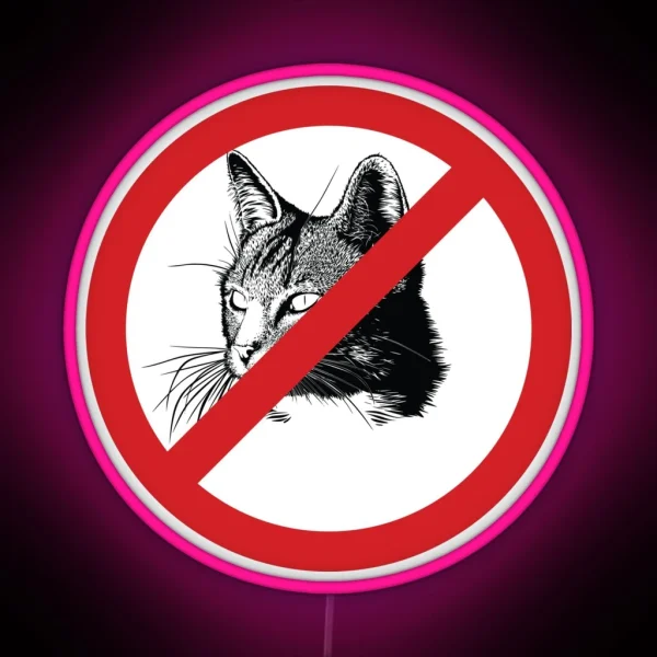 No Cats Allowed RGB Neon Sign