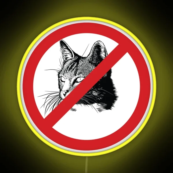 No Cats Allowed RGB Neon Sign