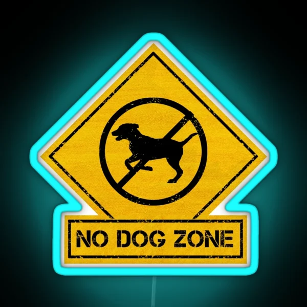 No Dog Zone Caution RGB Neon Sign