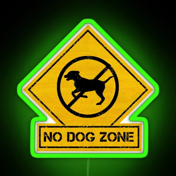 No Dog Zone Caution RGB Neon Sign