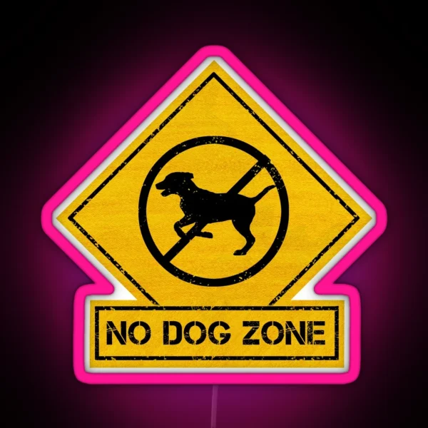 No Dog Zone Caution RGB Neon Sign