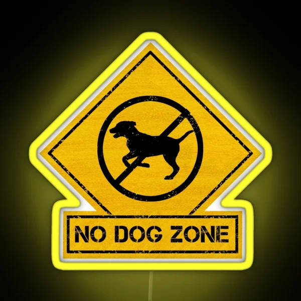 No Dog Zone Caution RGB Neon Sign