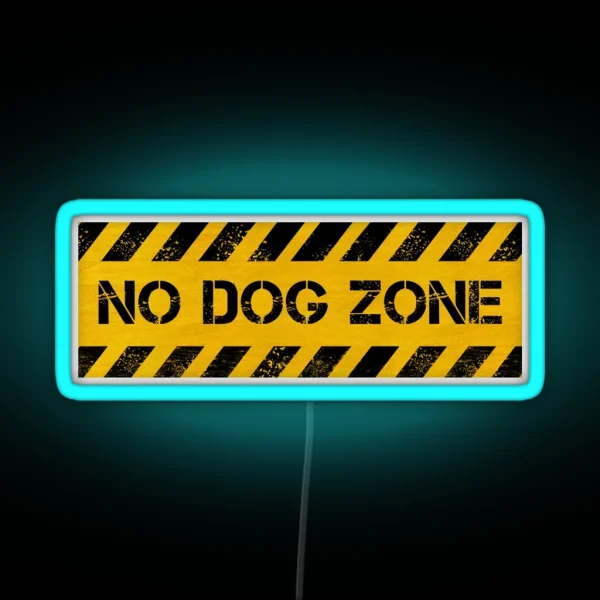 No Dog Zone Caution RGB Neon Sign