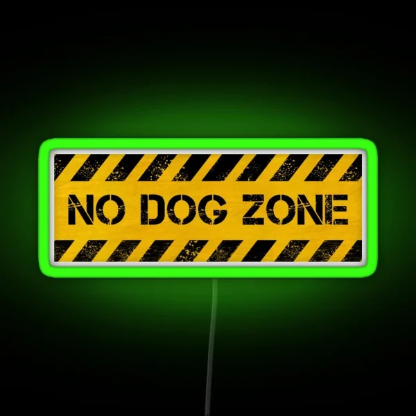 No Dog Zone Caution RGB Neon Sign