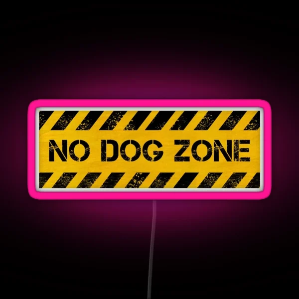 No Dog Zone Caution RGB Neon Sign