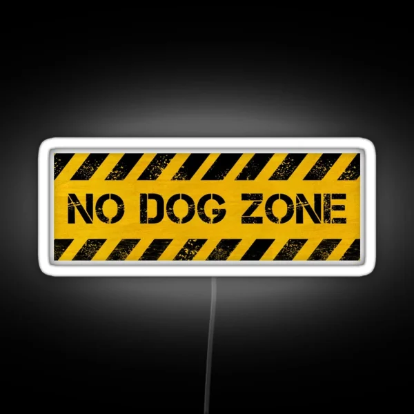 No Dog Zone Caution RGB Neon Sign