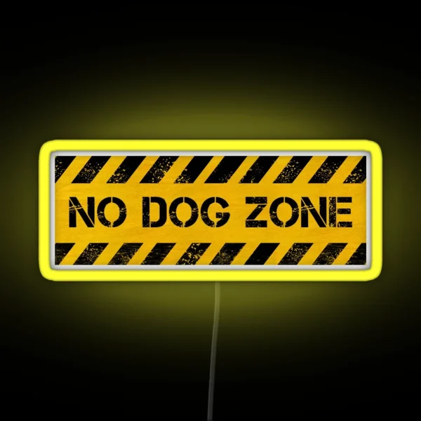No Dog Zone Caution RGB Neon Sign