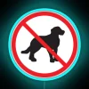 No Trespassing: No Pets or Dogs Allowed - Warning Neon Sign