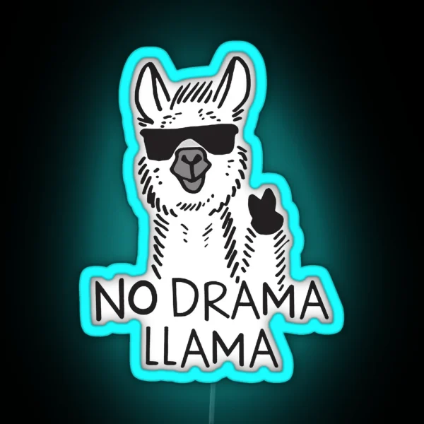 No Drama Llama RGB Neon Sign