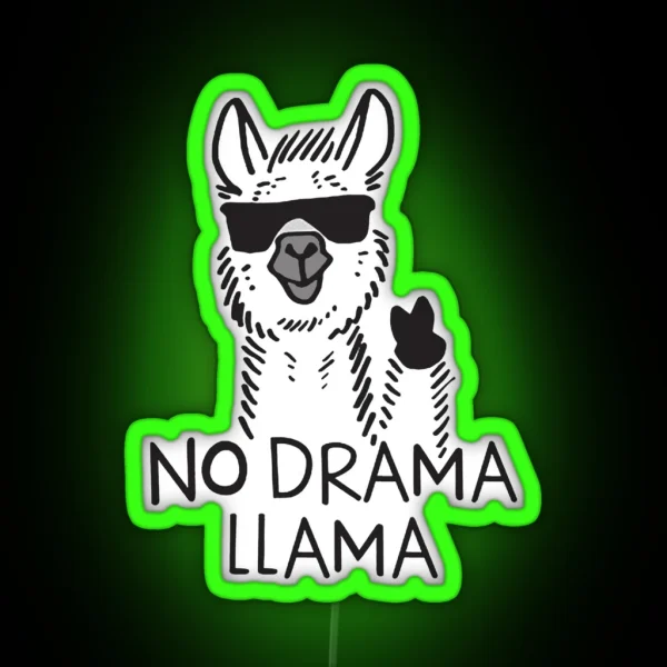 No Drama Llama RGB Neon Sign