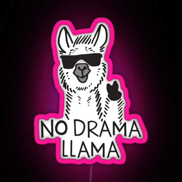No Drama Llama RGB Neon Sign