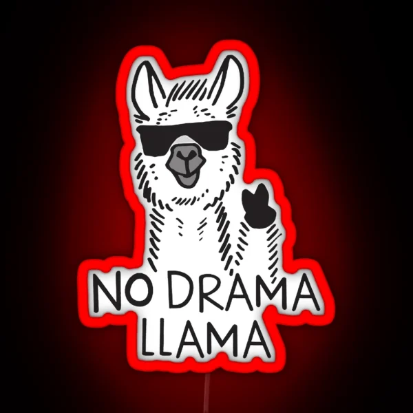 No Drama Llama RGB Neon Sign