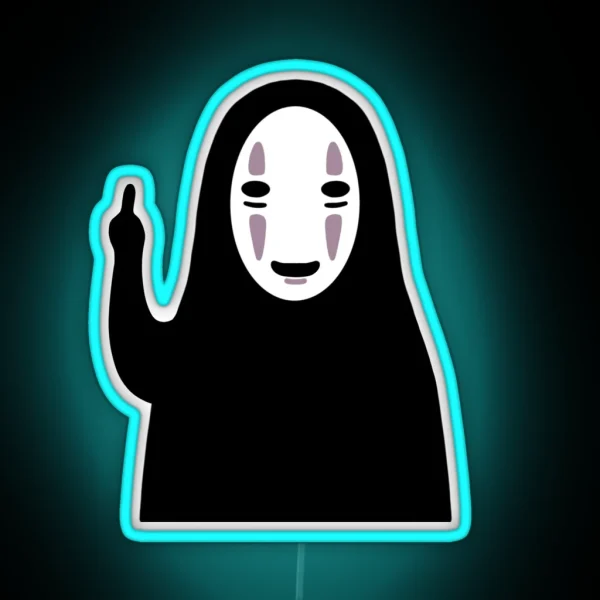 No Face Middle Finger RGB Neon Sign