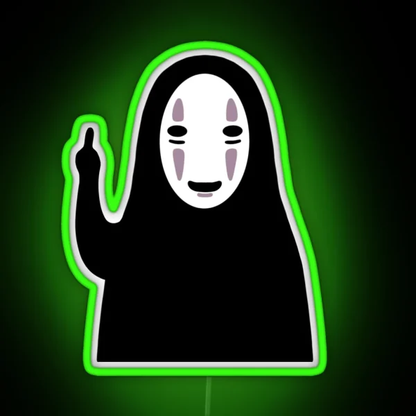 No Face Middle Finger RGB Neon Sign