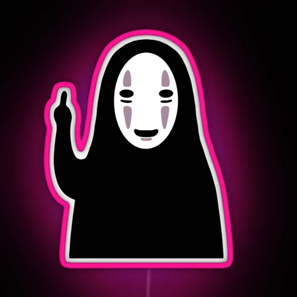 No Face Middle Finger RGB Neon Sign