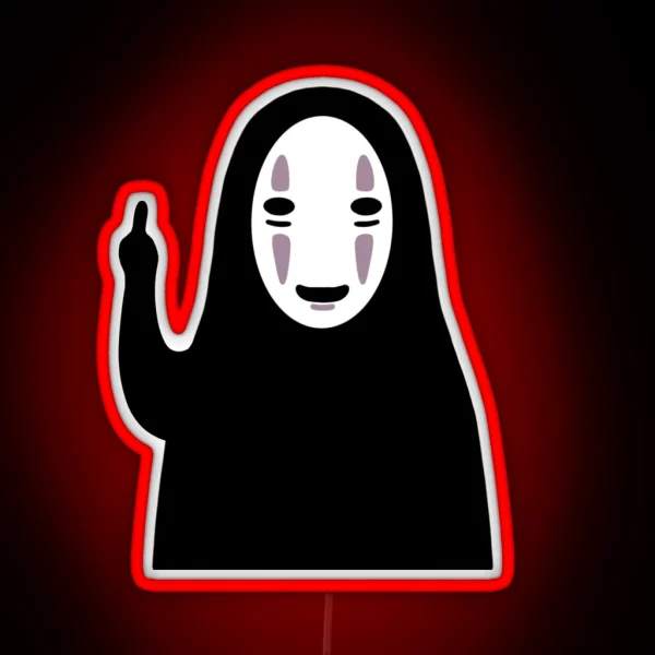 No Face Middle Finger RGB Neon Sign