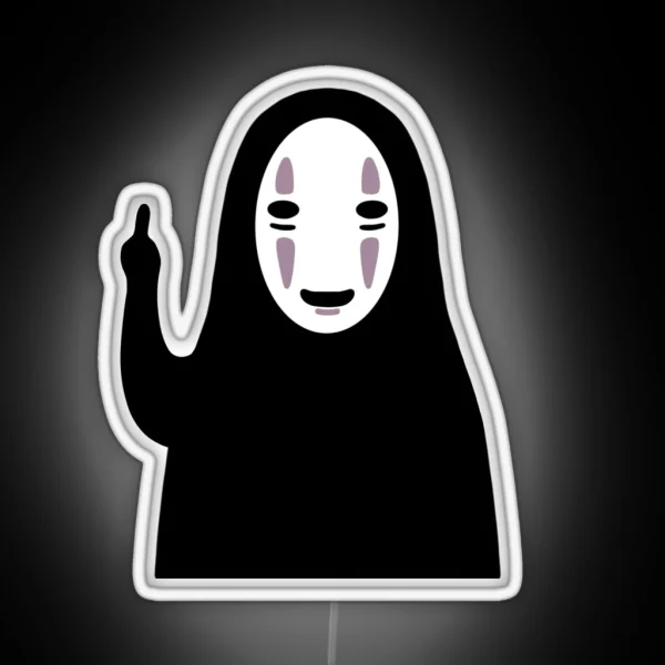 No Face Middle Finger RGB Neon Sign