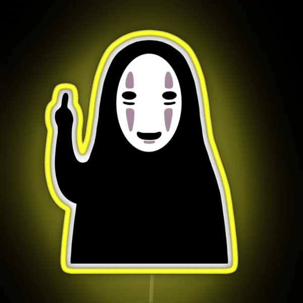 No Face Middle Finger RGB Neon Sign