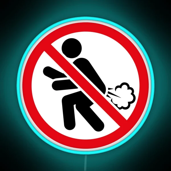 No Farting Prohibition RGB Neon Sign